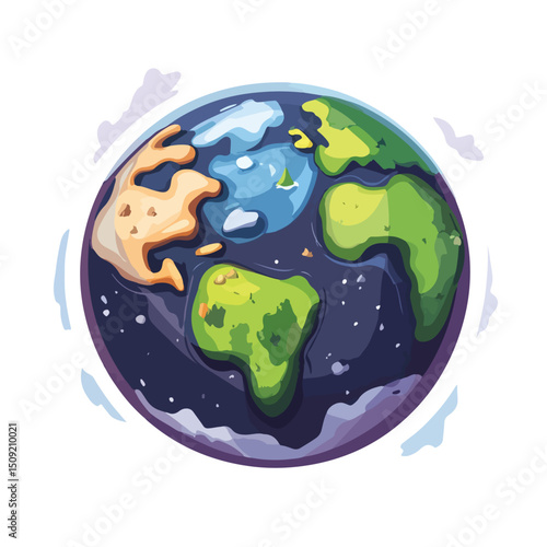 Detailed Isolated Vector Illustration of Planet Earth Icon for Global Projects