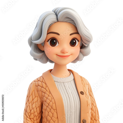 Charming Cartoon Woman Portrait: A Sweet and Stylish Digital Illustration of Youthful Beauty and Grace, Rendered with Artistic Flair and Creative Design