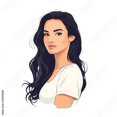 Elegant Young Women Vector Illustration for Isolated Design Projects
