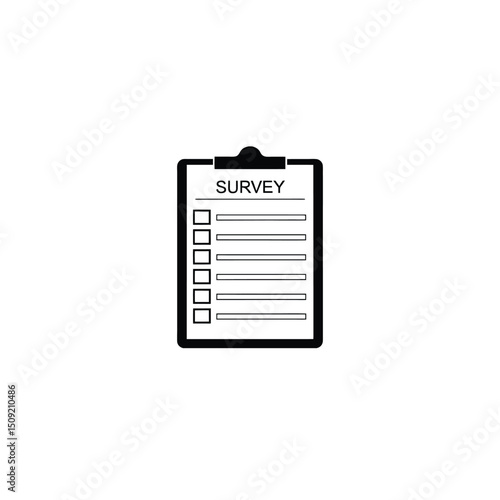 Silhouette of a survey form with radio buttons and checkboxes in rows on white background