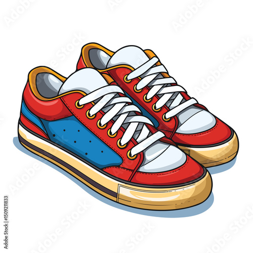 Vintage Tennis Shoes Vector Illustration for Retro Style Fashion Designs