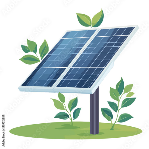 Solar Panel Eco-Friendly Related Icon Vector Image for Green Energy Concepts