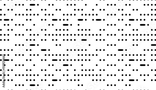 Abstract dot and dash black and white pattern