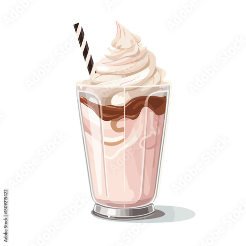 High-Quality Sweet Fresh Milkshakes Glass Icon Isolated Vector for Designs
