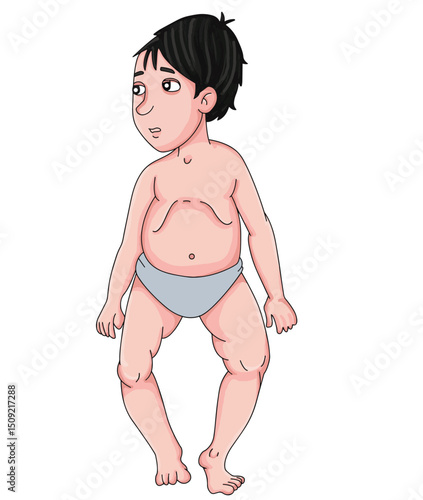 Science of hand drawn vector Rickets disease clipart.