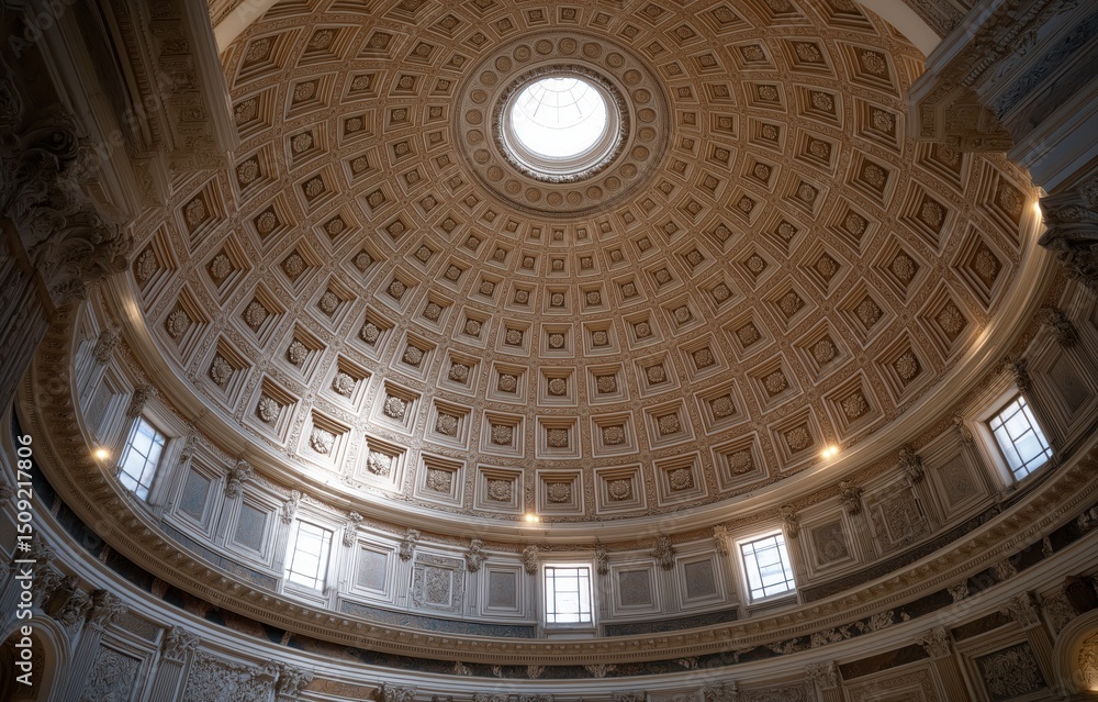 Elegant marble dome showcasing intricate patterns in historic architecture at Resonate Hall under warm, natural lighting Elegant marble dome showcasing intricate patterns in historic architecture at Resonate Hall under warm, natural lighting