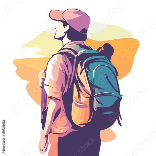 Professional Traveler Vector Illustration for Creative Designs and Travel Promotions