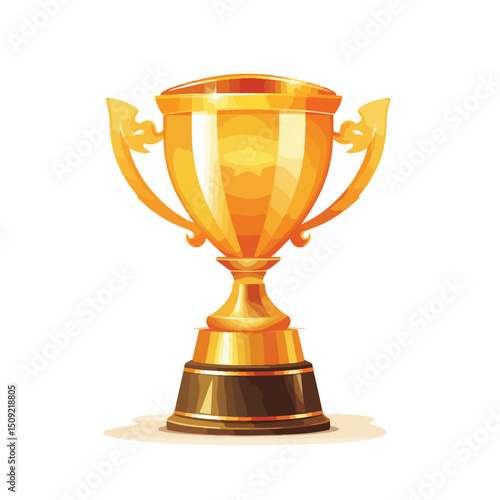 Professional Trophy Cup Championship Vector Illustration Isolated on White Background