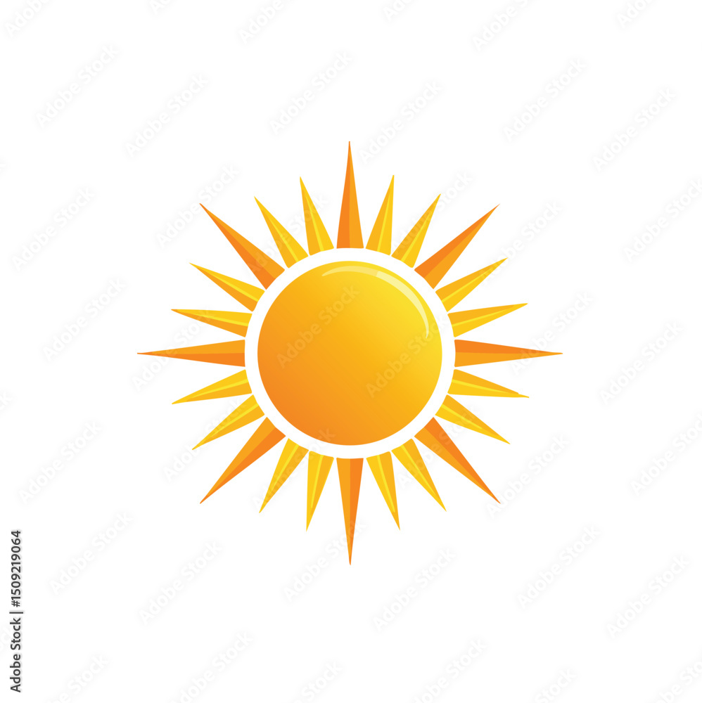 Fototapeta premium Bright summer sun icon design element