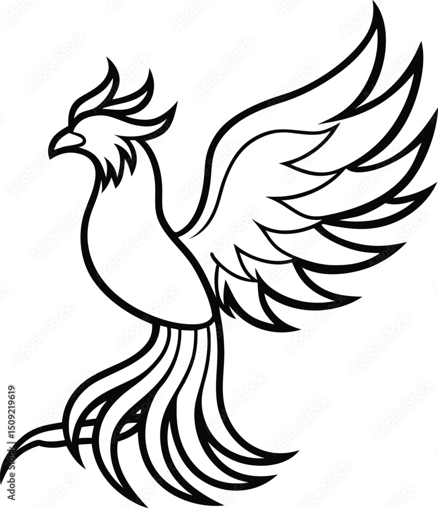 Fototapeta premium phoenix silhouette vector 