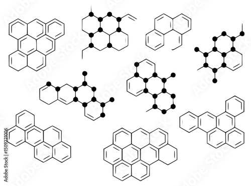 Organic chemistry molecules and chemical structures vector illustration