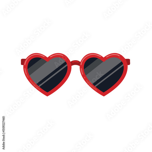 Red heart shaped sunglasses summer love fashion accessory