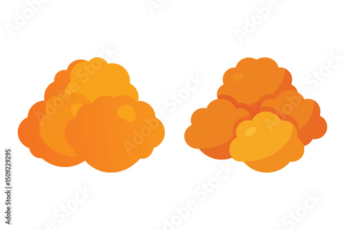 Flat Design Vector Illustration of Chicken Nuggets on White Background