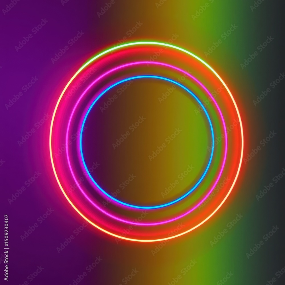 Vibrant Neon Circular Light Art – Colorful Abstract Glow, Modern Digital Illustration, Futuristic Design Vibrant Neon Circular Light Art – Colorful Abstract Glow, Modern Digital Illustration, Futuristic Design