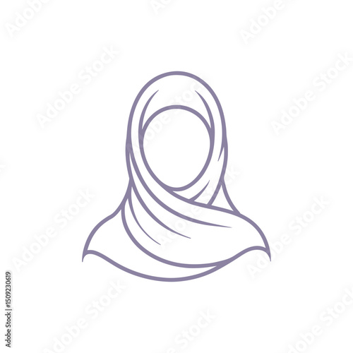 Unique hijab logo Modern and minimalist vector and abstract logo