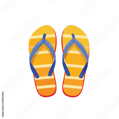 Summer vacation striped flip flops beach sandals