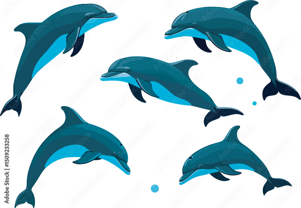 Fototapeta Animals Collection Vector and Clipart Illustrations Silhouette 