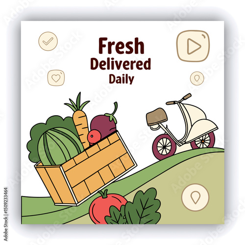 Young Asian woman coming home from grocery shopping, taking out fresh fruits and vegetables from a reusable shopping bag on the kitchen counter. She is taking photos of the fresh produces with smartph