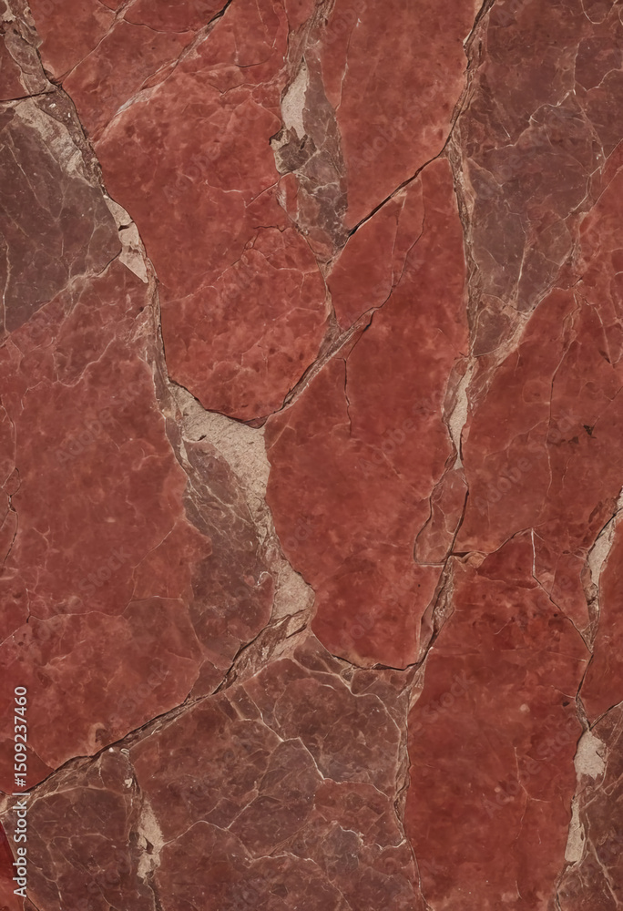 Fototapeta premium Exquisite red marble exhibits stunning veins and textures, providing a captivating natural look ideal for luxurious interiors and artistic projects Generative AI