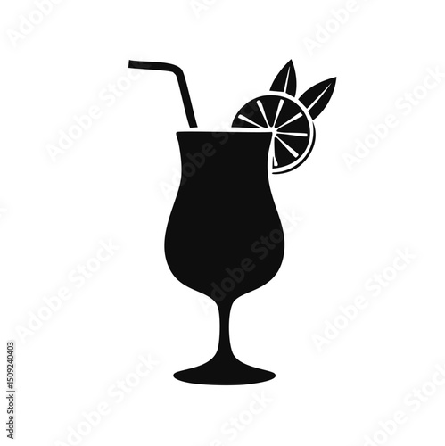 Refreshing summer cocktail drink in hurricane glass