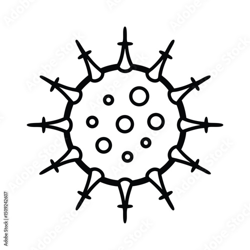 Virus Particle Covered In Spikes Like A Mine