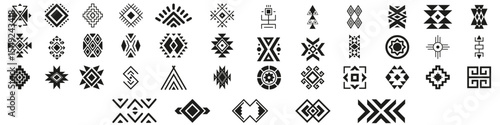 Aztec icon vector set. Aztec symbol illustration sign collection. Indian symbols or logo.