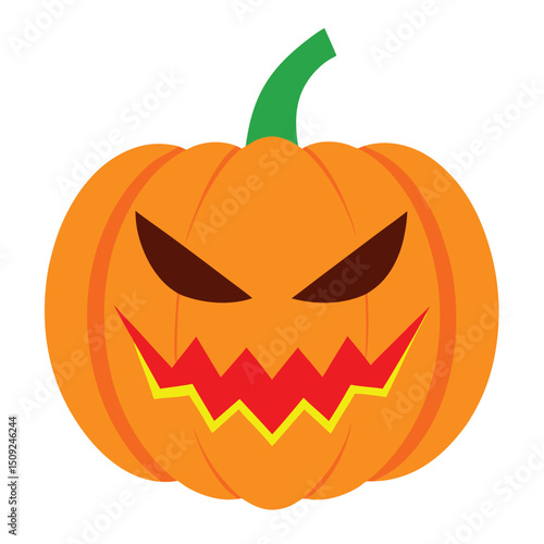 Spooky smiling jack o lantern pumpkin vector illustration perfect for halloween decorations and designs