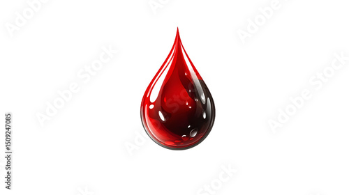 Single Red Drop Abstract Background Liquid Design Medical Concept
