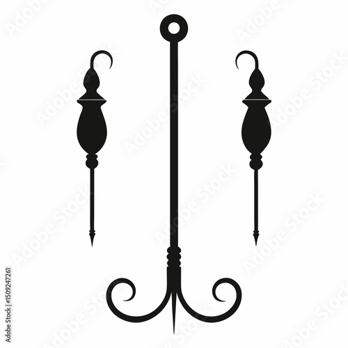 Metal Hooks Silhouette Set .