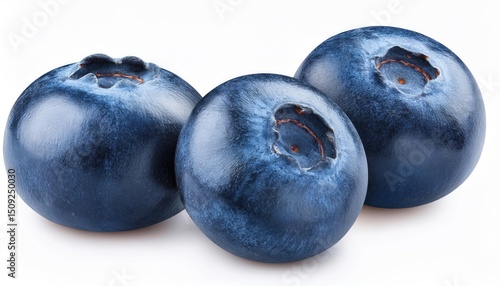 Fresh Blueberry with Full Depth of Field Isolated on White Background