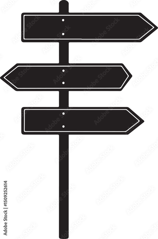 Signpost Template Silhouette Vector Illustration on Transparent Background Signpost Template Silhouette Vector Illustration on Transparent Background