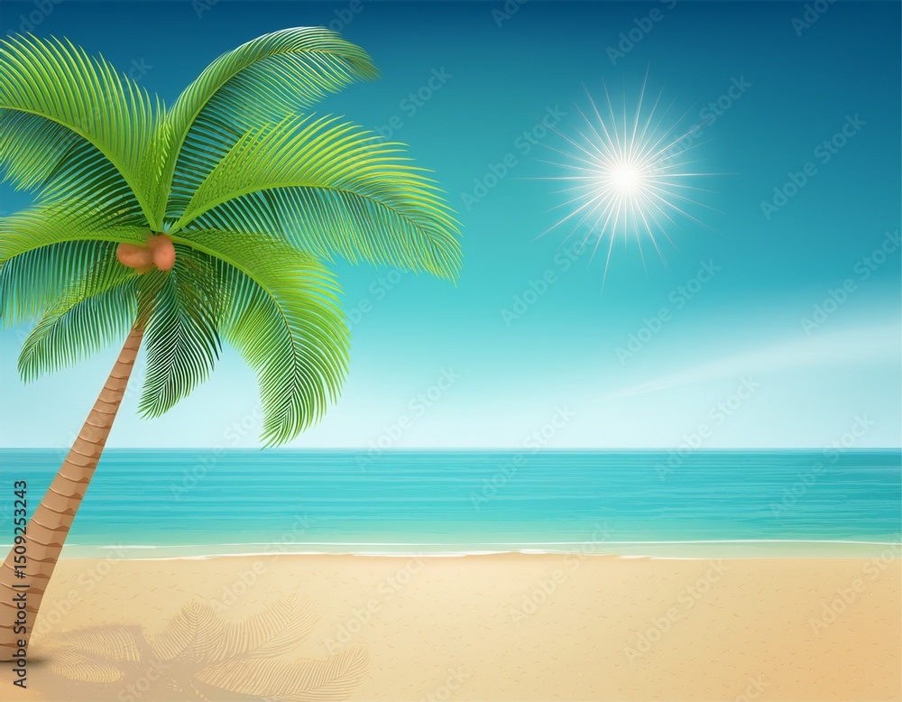 Obraz premium palm tree on tropical beach