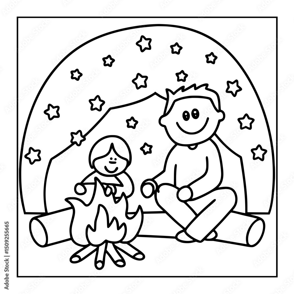 Obraz premium vector illustration of a coloring pages