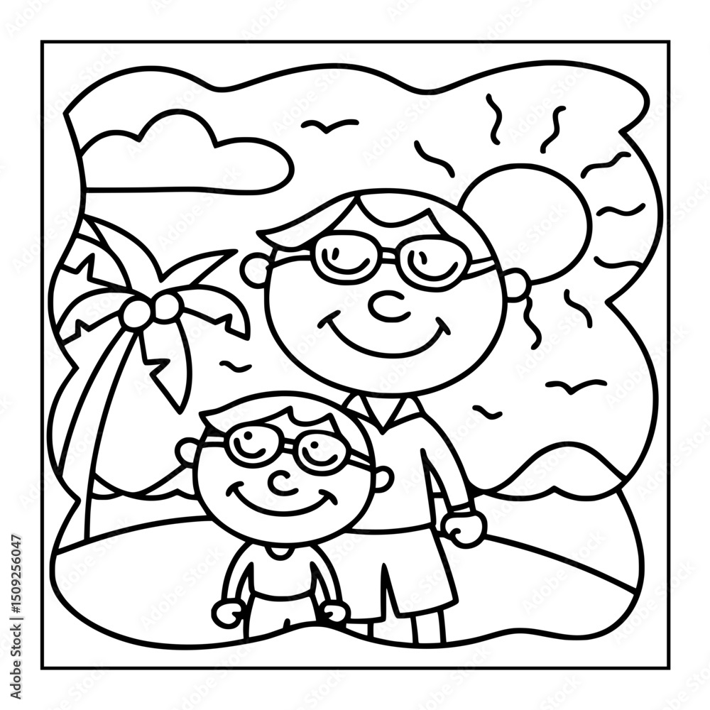 Fototapeta premium vector illustration of a coloring pages