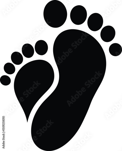  baby footprint silhouette, tiny toes, newborn print
