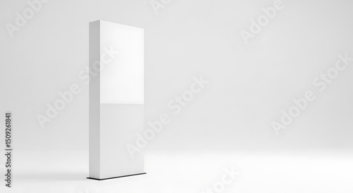 Wallpaper Mural Minimalist Tall White Display Stand With Blank Space For Advertising Or Branding. Torontodigital.ca