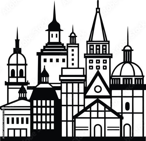 Wallpaper Mural  city silhouette, skyline buildings, urban view
 Torontodigital.ca