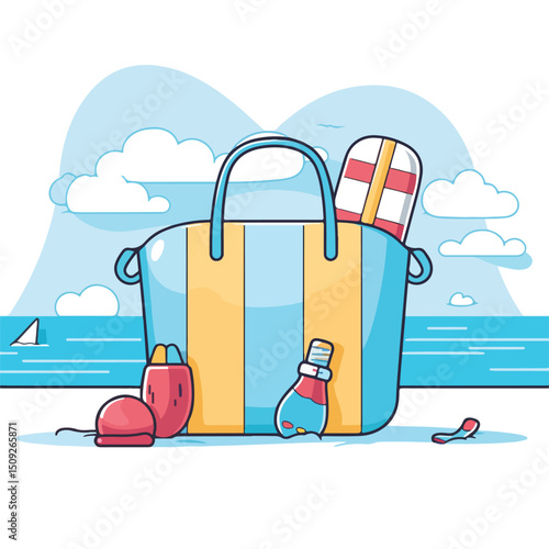 Stylish Flemish Beach Bag for Summer Beach Escapes and Vacation Trips