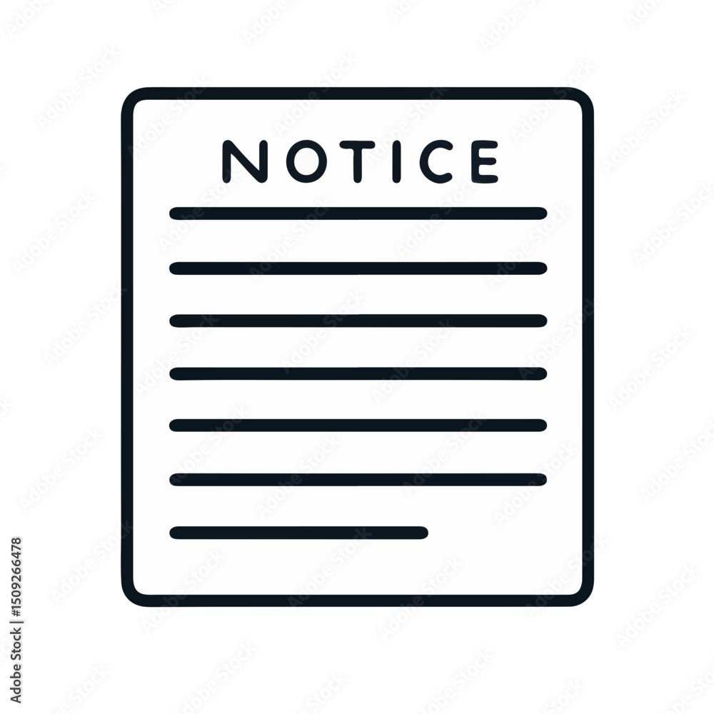 Eviction Notice Icon on Plain Background for Legal Documents, Housing Information, Social Advocacy, and Educational Resources Eviction Notice Icon on Plain Background for Legal Documents, Housing Information, Social Advocacy, and Educational Resources