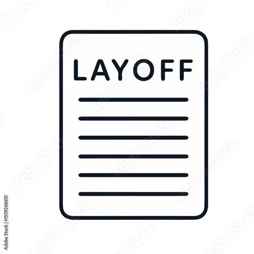 Layoff Notice Icon on Plain White Background for Business Communication, Human Resources, Employment Resources, and Informational Graphics