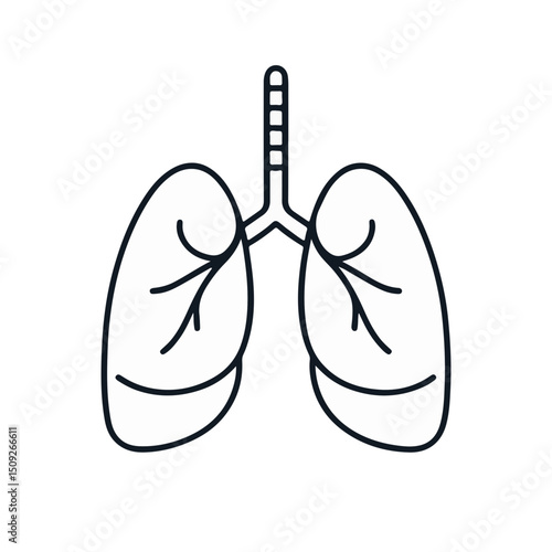 Lungs Icon Illustrating Healing Process for Health Awareness, Medical Blogs, Educational Material, and Health Campaigns
