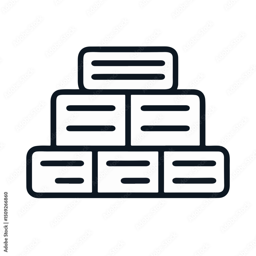 Stack of Boxes Icon on White Background for Business Design, E-Commerce Websites, Inventory Management, and Graphic Symbols Stack of Boxes Icon on White Background for Business Design, E-Commerce Websites, Inventory Management, and Graphic Symbols