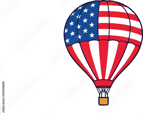 Hot air balloon with USA flag