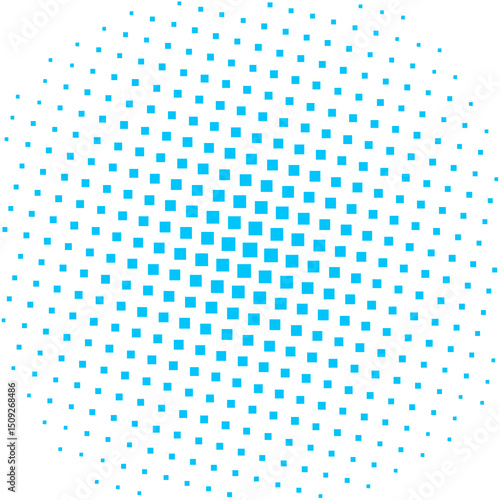 Rotated Halftone Grid Pattern with Perspective Scaling