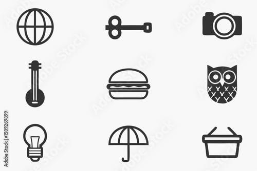 Twelve meticulously crafted flat design globe icons for high resolution applications