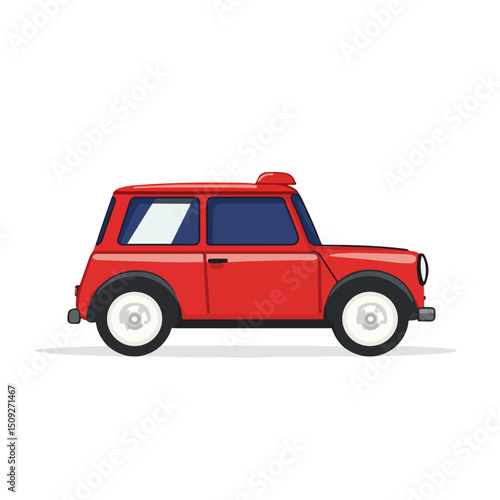 Classic British Car Icon: Vector Illustration of Traditional Car Design from the United Kingdom