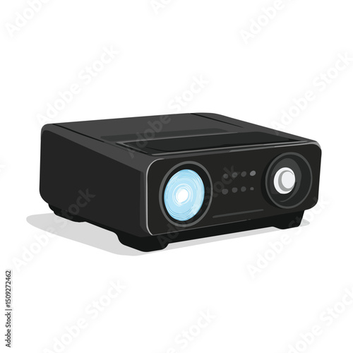 Professional Video Projector Icon Vector Illustration for Presentations and Cinema Events