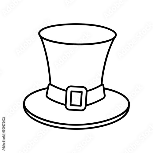 create green leprechaun hat vector line art icon