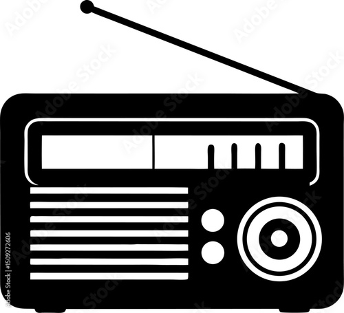 retro radio vector illustration