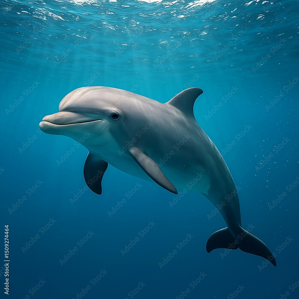 Fototapeta premium A Majestic Dolphin in its Ocean Home